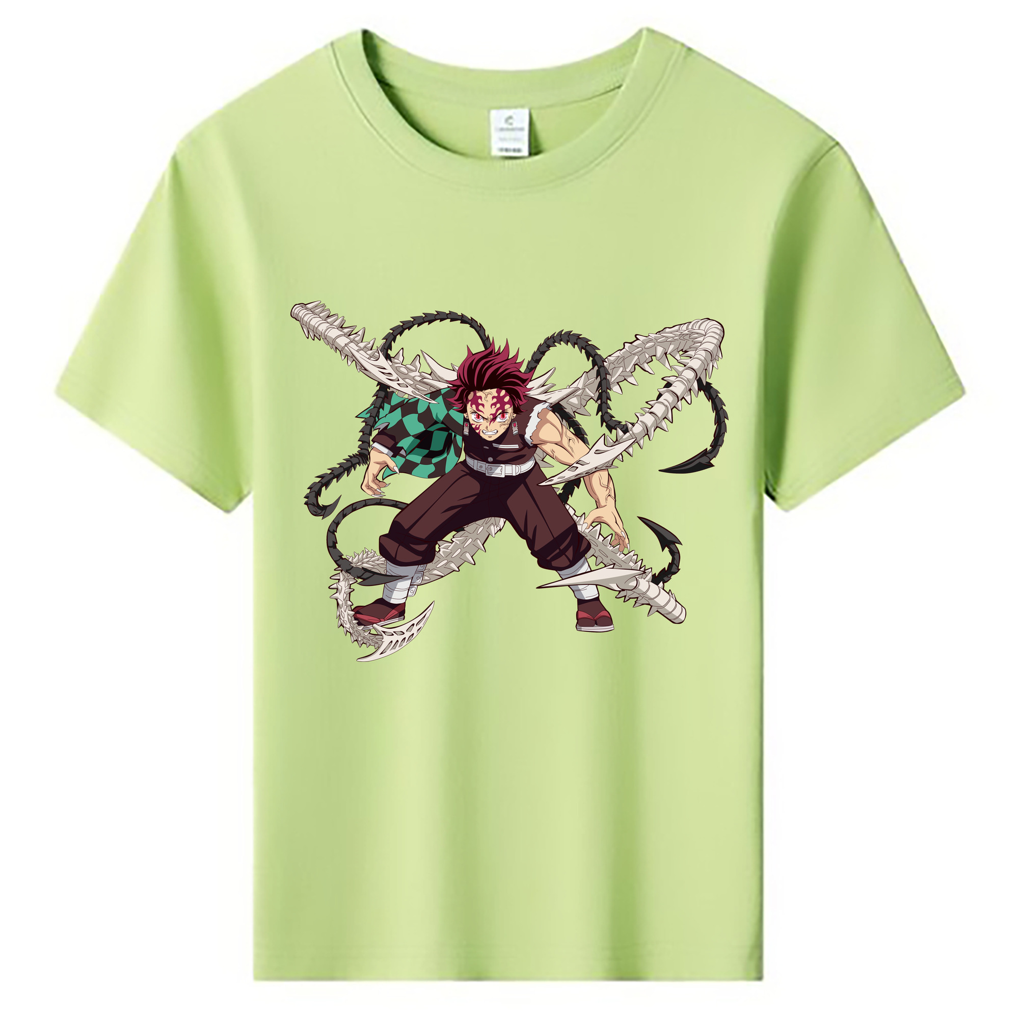 （画像用） 鬼滅の刃 竈門 炭治郎／かまど たんじろう Kamado Tanjirou 綿100％キッズTシャツ（フロントプリント）
